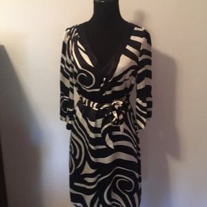 Black and cream striped dress